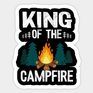 King Of The Campfire Funny Camping Sticker